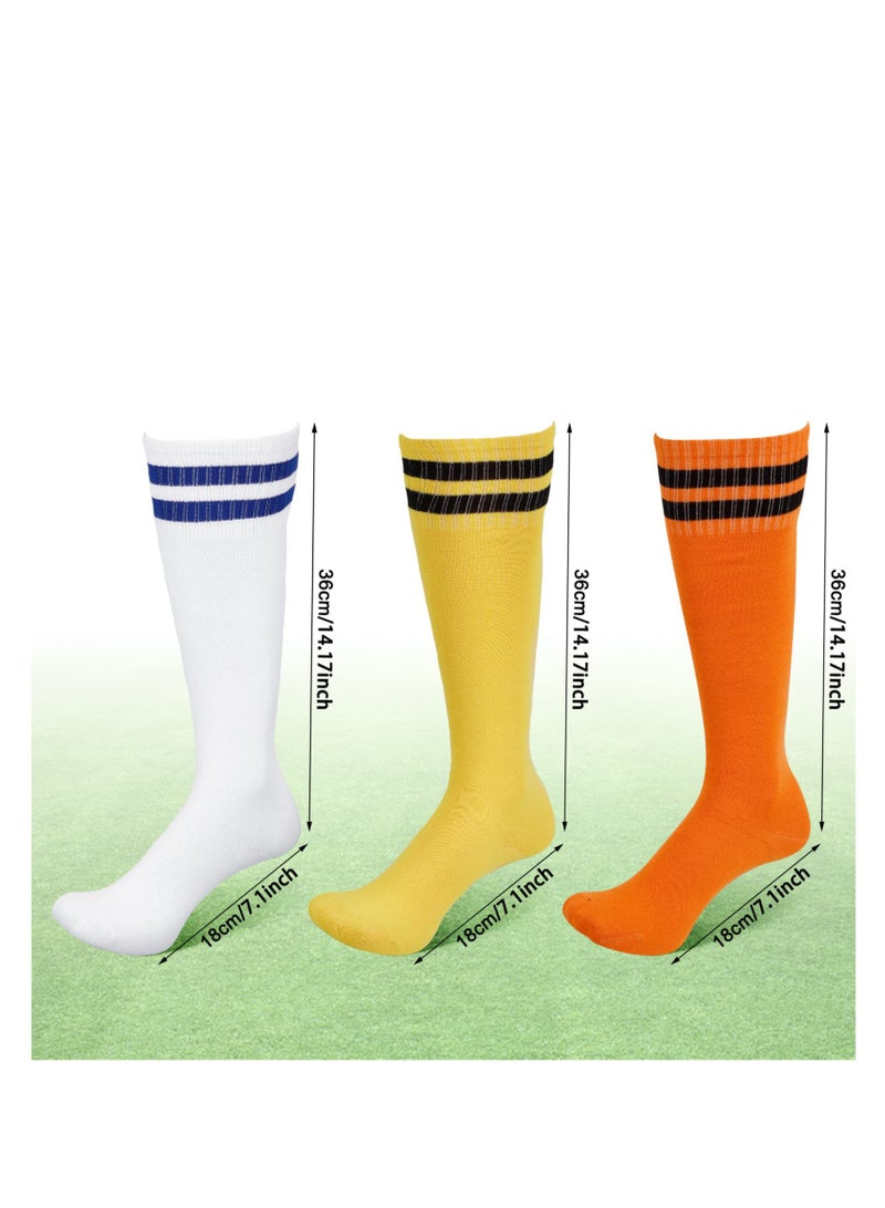 سيوسي 3 أزواج من جوارب كرة القدم للأطفال، جوارب كرة القدم للأطفال، جوارب طويلة لكرة القدم قابلة للتنفس للأولاد والبنات، جوارب رياضية للأولاد والبنات والشباب والجري والتدريب والرجبي (من سن 5 إلى 12 عامًا) - Image 2