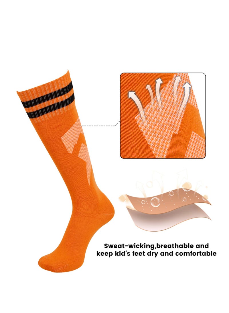 سيوسي 3 أزواج من جوارب كرة القدم للأطفال، جوارب كرة القدم للأطفال، جوارب طويلة لكرة القدم قابلة للتنفس للأولاد والبنات، جوارب رياضية للأولاد والبنات والشباب والجري والتدريب والرجبي (من سن 5 إلى 12 عامًا) - Image 3