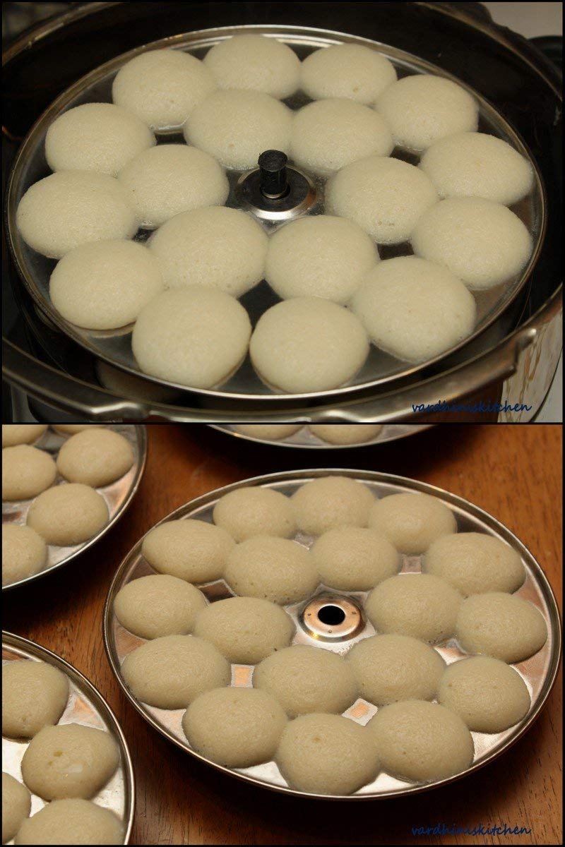 Dharam Paul Traders Dharam Paul Traders Stainless Steel Mini Idli Maker Stand Podi idli Steamer with 3 Plates and 36 Cavities12 Cavities in 1 Plate  - Image 3