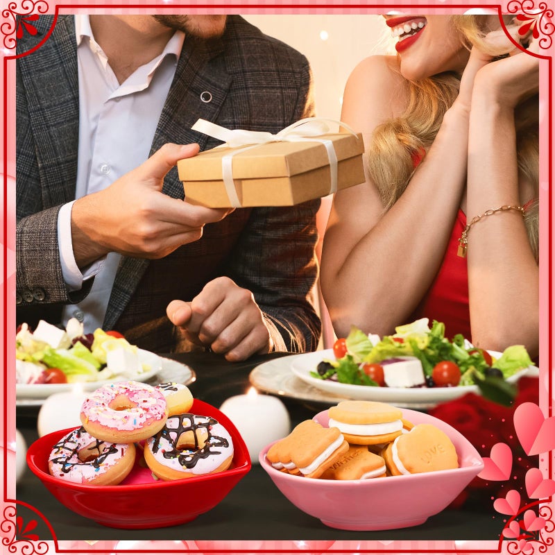LOYIM 6 Pcs Valentine's Day Dishes Heart Candy Dishes Dessert Fruit and Snack Plates for Party Valentine's Day Wedding Home Decoration - Image 3