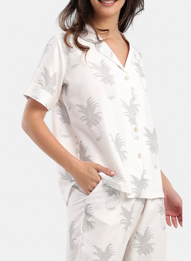 Carina Pineapple Printed Pyjama Set - Image 4