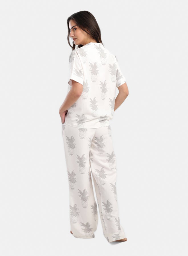 Carina Pineapple Printed Pyjama Set - Image 3