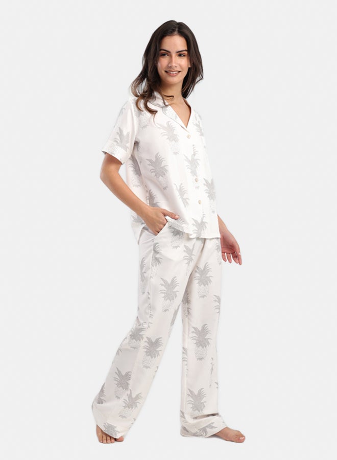 Carina Pineapple Printed Pyjama Set - Image 2