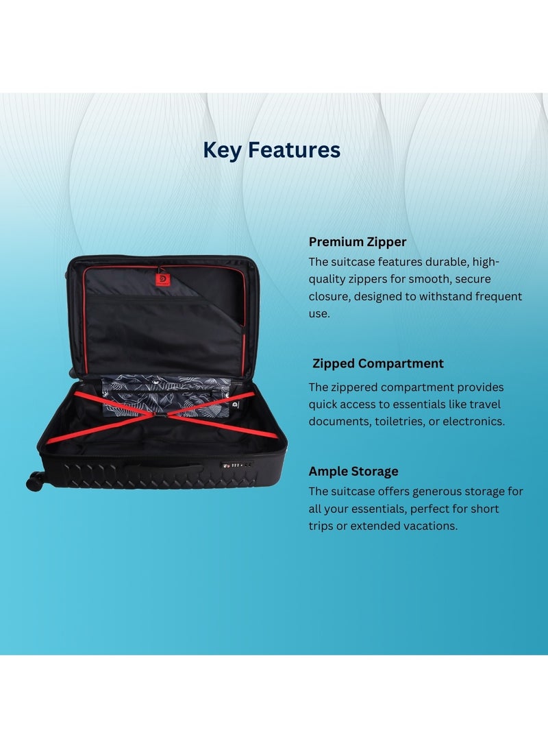 ديسكفري مجموعة حقائب سفر صلبة ديسكفري ريبتايل  سوداء، حقائب متينة خفيفة الوزن قابلة للتوسيع بعجلات مزدوجة وقفل ،  قطع ++ بوصة - Image 3