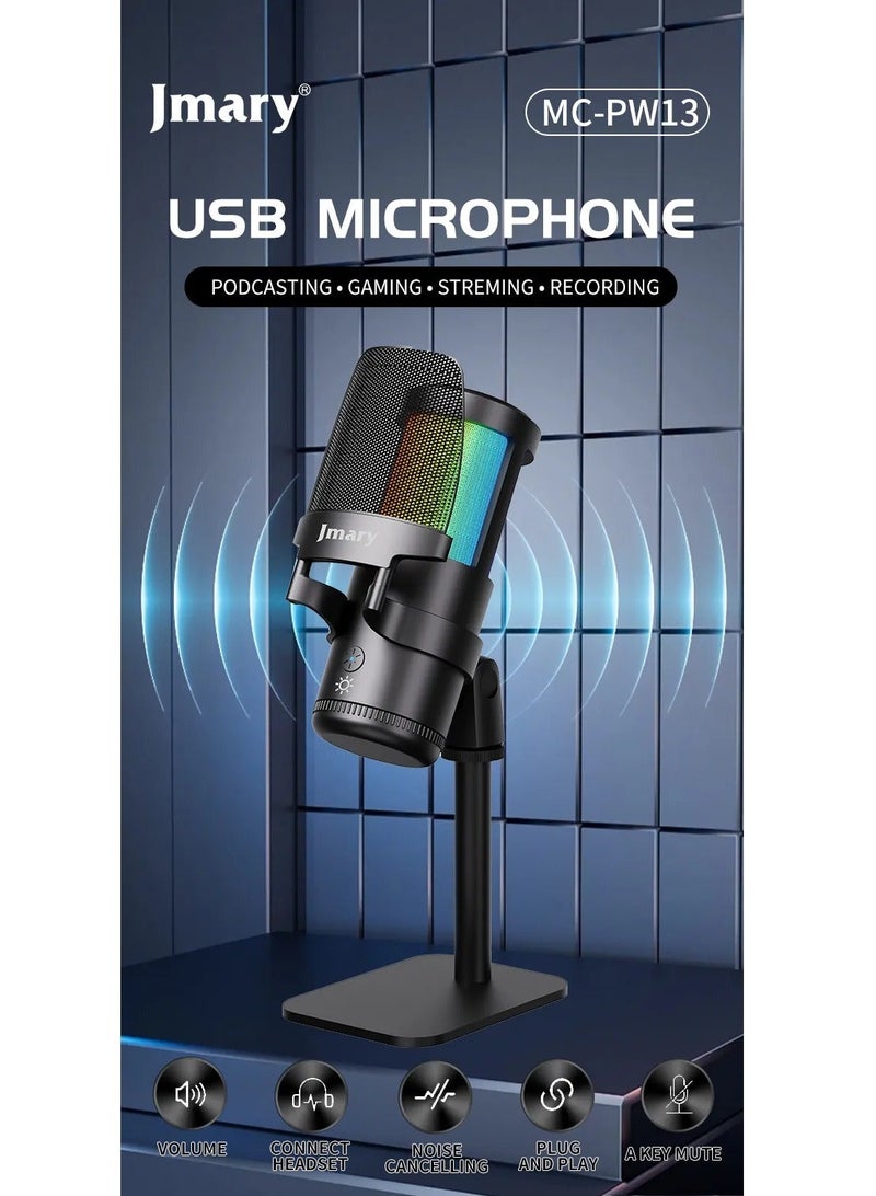 Jmary MC-PW13 Zero Latency USB Desktop Microphone - Image 4