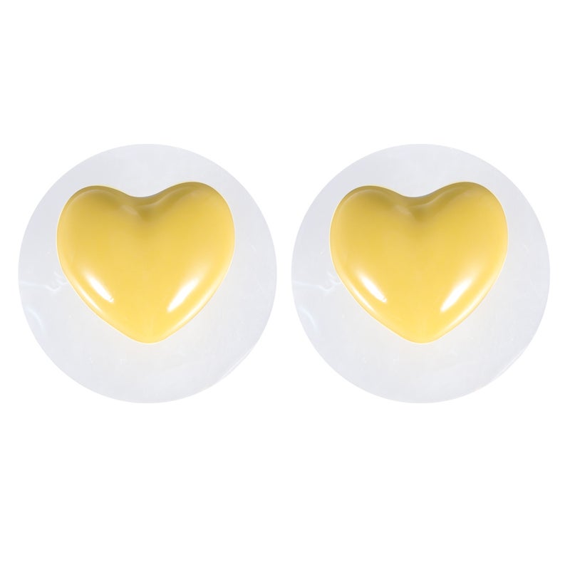 1 Pair Heart Shape Knobs Ceramic Drawer Pull Handle Cup Hook Furniture Door Handle for Home Dorm (Yellow) - Image 5