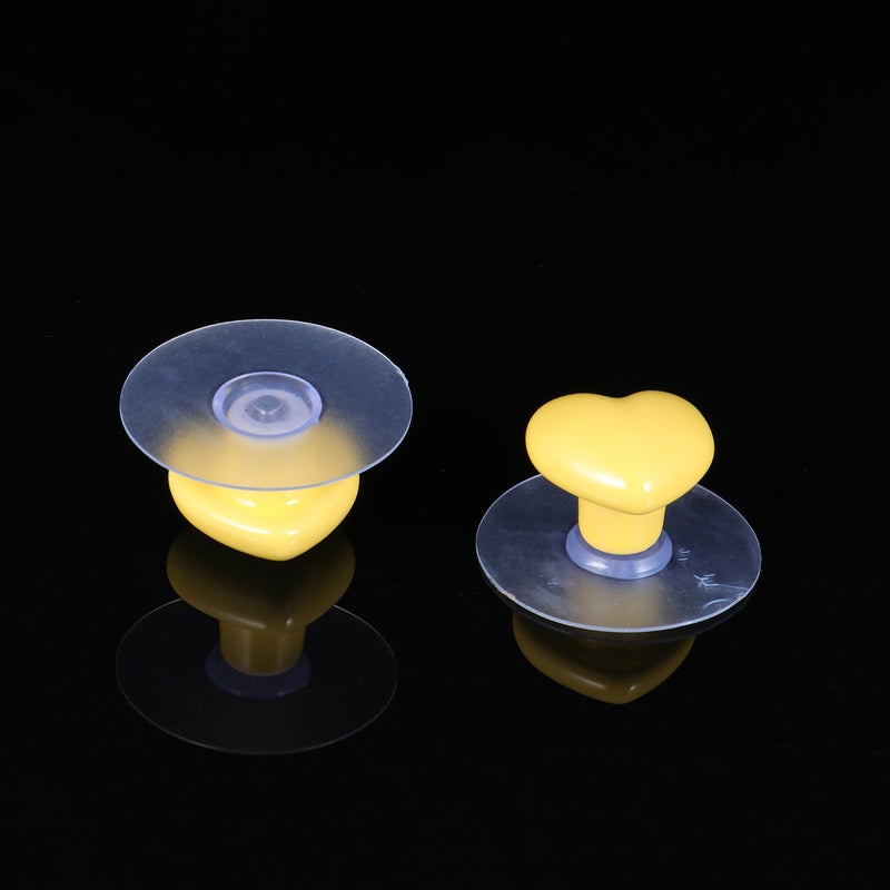 1 Pair Heart Shape Knobs Ceramic Drawer Pull Handle Cup Hook Furniture Door Handle for Home Dorm (Yellow) - Image 4