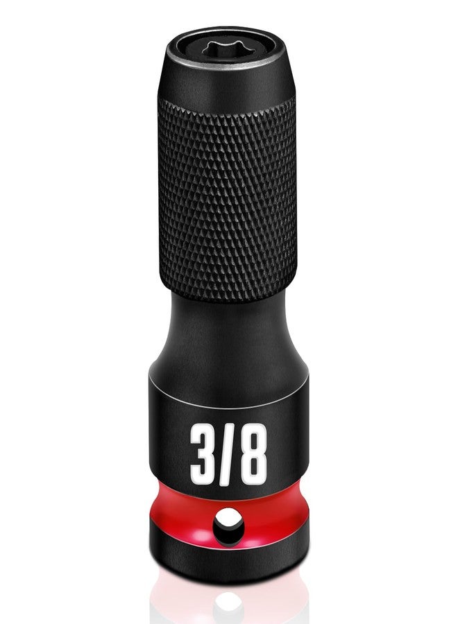 BLACKROBOT Quick Release Impact Bit Holders 3/8-Inch Square Drive to 1/4-Inch Hex Socket Adapter, CR-MO Steel, Embossed Size Marking - Image 1