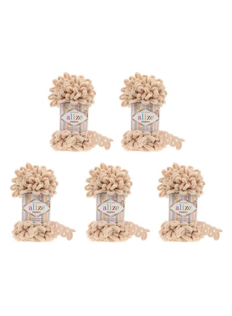5 Pcs Alize Puffy 310 Micropolyester Hand Knitting Yarn For Blanket