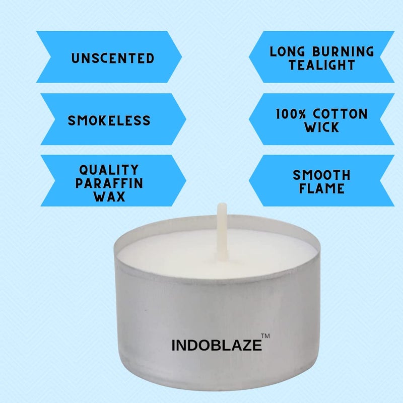 Indoblaze Paraffin Wax Long Burning Tea Light Candles Tealights Candles Set Of 30 Big 22 Gram Each Burning Time 56 Hours Appx Pack Of 30 Unscented - Image 4