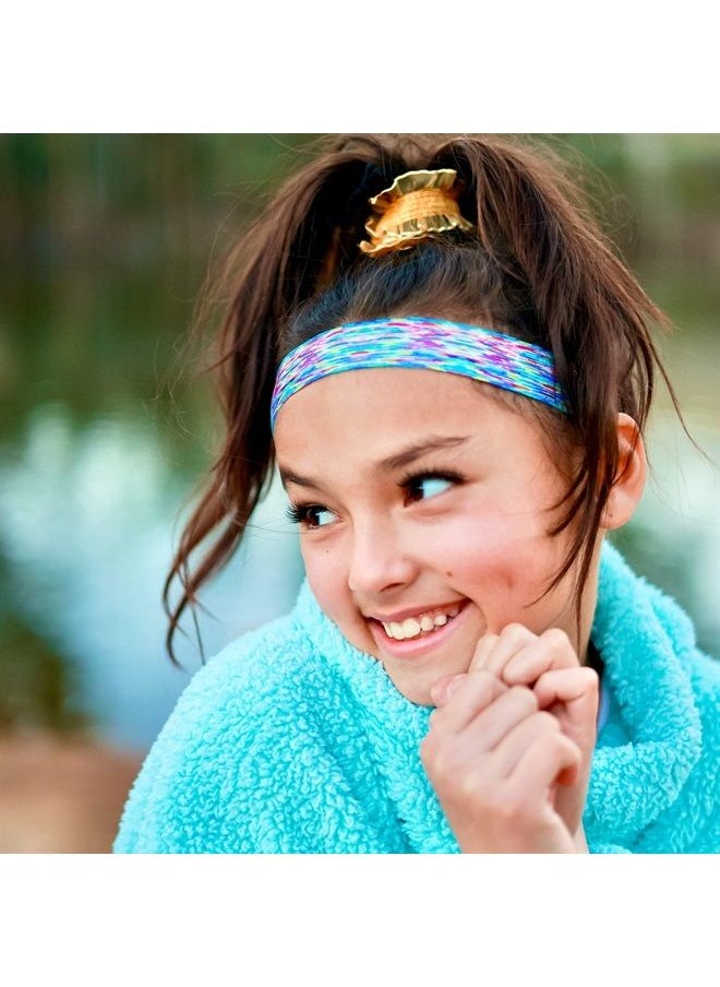FROG SAC 6 PCS Space Tie Dye Headbands for Teen Girls, Adjustable No Slip Hairband Pack, Comfortable Tie-Dye Head Bands for Kids, Tiedye Hair Accessories Party Favors for Women, VSCO Girl Headband  - Image 1