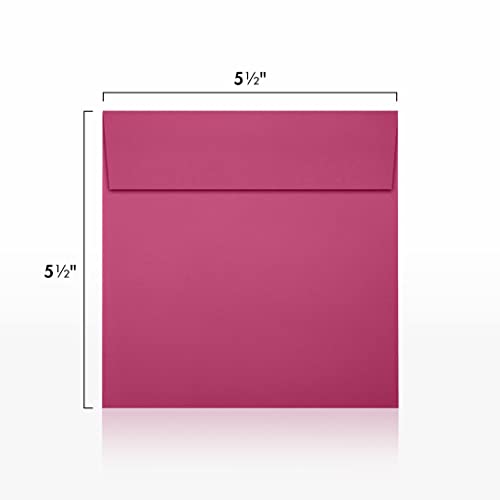 LUXPaper Square Invitation Envelopes | 5 1/2" x 5 1/2" | Magenta Pink | 80lb. Text | 50 Qty - Image 3