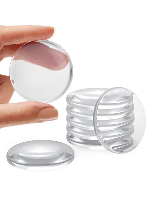 8 Pack - Clear Door Stops for Wall 4CM - Door Bumpers with Strong Adhesive Glue - Shock Absorbent and Discreet Wall Protectors from Door Knobs