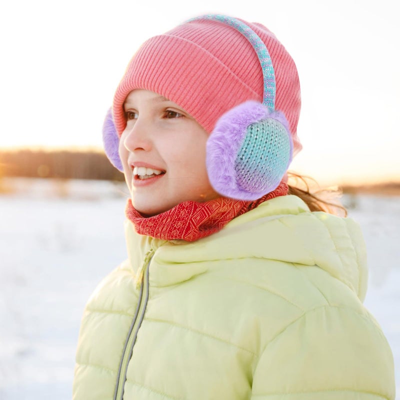 BUTITNOW Kids Knit Earmuffs Soft Plush Comfortable Winter Outdoor Ear Warmers for Boys Girls Age 4-16 Years - Image 4