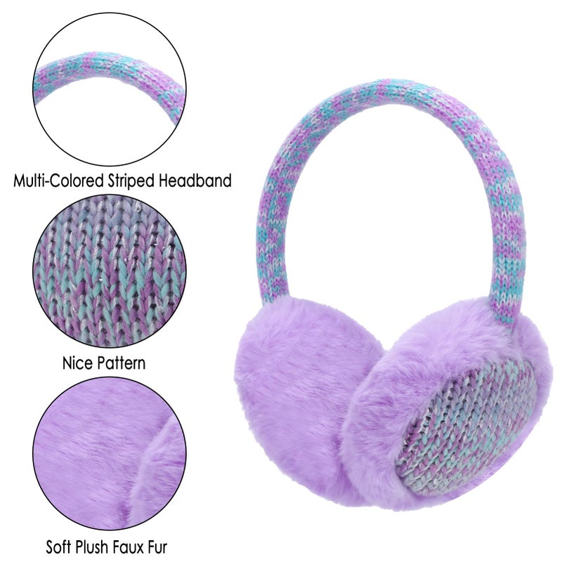 BUTITNOW Kids Knit Earmuffs Soft Plush Comfortable Winter Outdoor Ear Warmers for Boys Girls Age 4-16 Years - Image 2