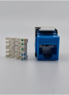 FINOSEL, Copper 10G-CAT6A, UTP RJ45 Modular Keystone Jack, Dual Block, Blue