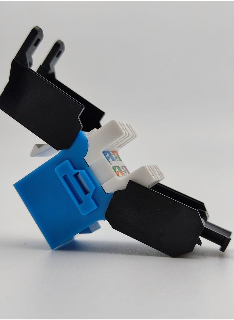 FINOSEL - FINOSEL, Copper 10G-CAT6A, UTP RJ45 Modular Keystone Jack, Dual Block, Blue - Image 1