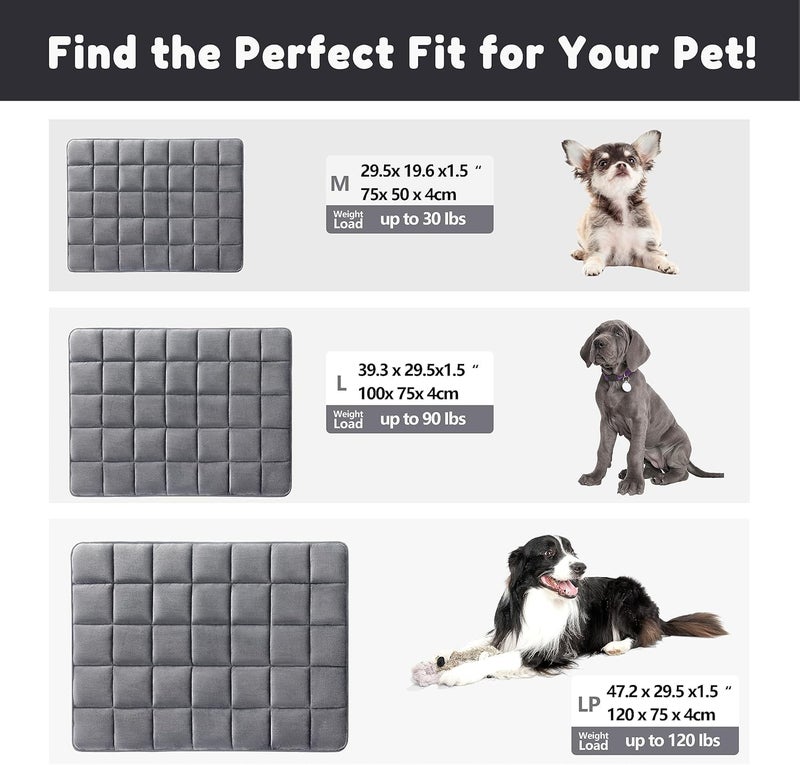KOZI PET Dog Bed, Soft cat Non-Slip Mattress, Washable, Warm pet, Fleece, Kennel Cushion, Grey (Grey, L) - Image 2