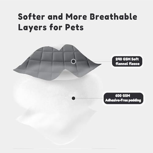 KOZI PET Dog Bed, Soft cat Non-Slip Mattress, Washable, Warm pet, Fleece, Kennel Cushion, Grey (Grey, L) - Image 4