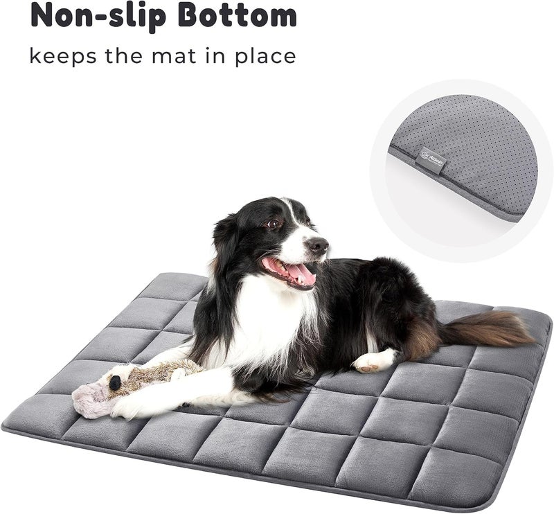 KOZI PET Dog Bed, Soft cat Non-Slip Mattress, Washable, Warm pet, Fleece, Kennel Cushion, Grey (Grey, L) - Image 5