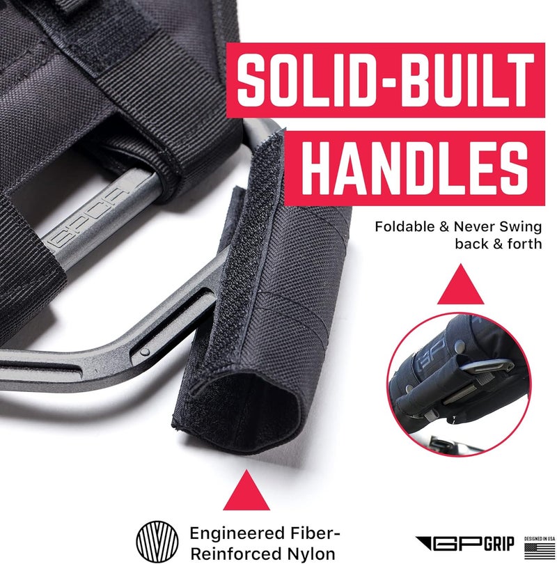 GPCA GP-Grip PRO Grab Handle Jeep Wrangler JL JK Sports/Sahara/Freedom/Rubicon X Unlimited 2DR/ 4DR 2007-2019 w/ 3" Padded roll Bars (Universal to Front/Backseat) (Pair - Metallic) - Image 5