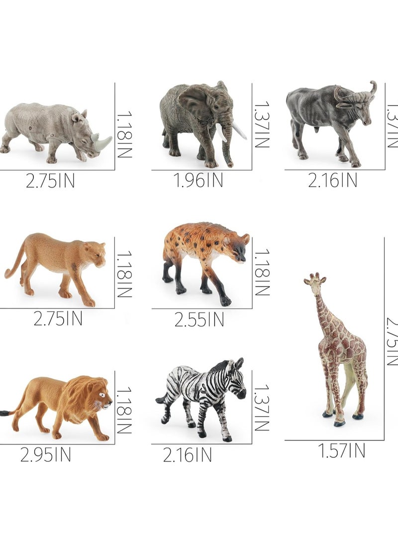 12 Wild Animal Model Set, Biological Statue Miniature Animal Toy Cake Decoration Animal Theme Party Display, Gift For Kids - Image 2