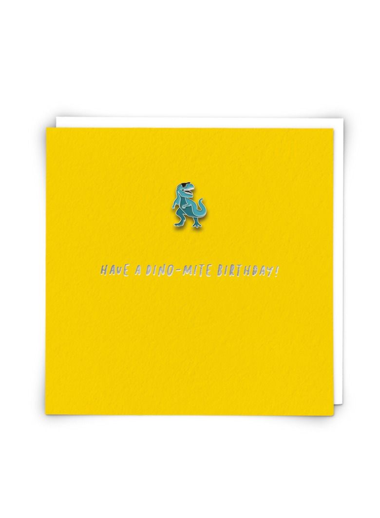 Redback Cards Birthday Card with Removable Dinosaur Pin
