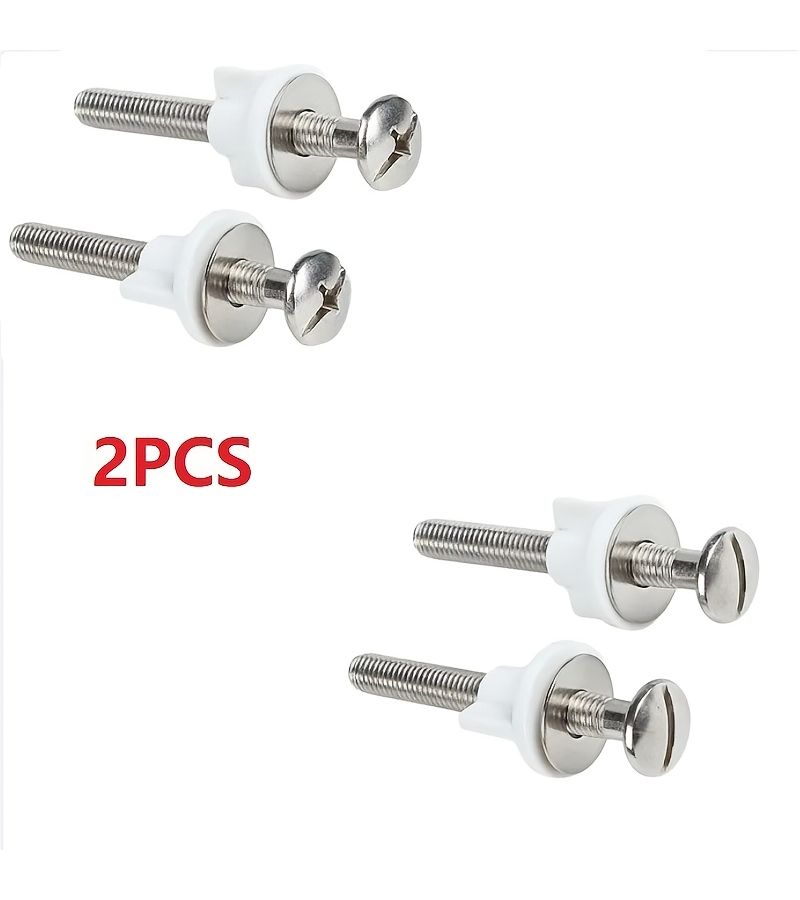 2Pcs Slotted Screw Toilet Seat Fixing Kits Replacement Fitting Bathroom Accessories - Image 1