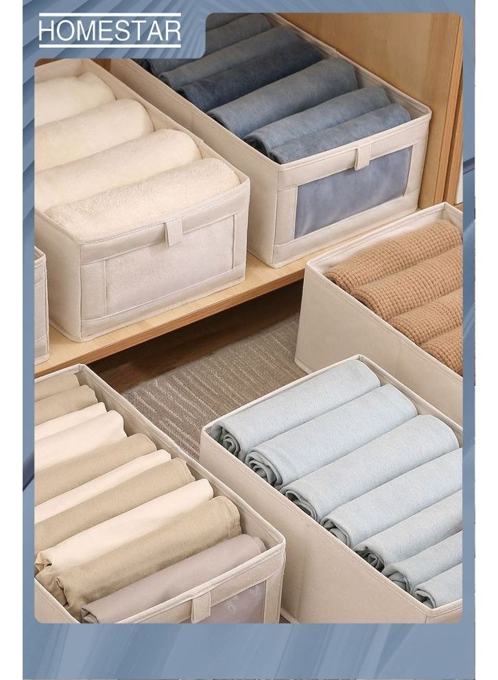 هومستر 4 حزمة الدرج منظمي وتخزين خزانة الملابس منظم ، ، خزانة قابلة للطي منظم سلالات تخزين حاويات لتنظيم الملابس جينز ألعاب الكتب الرفوف خزانة الملابس - Image 5