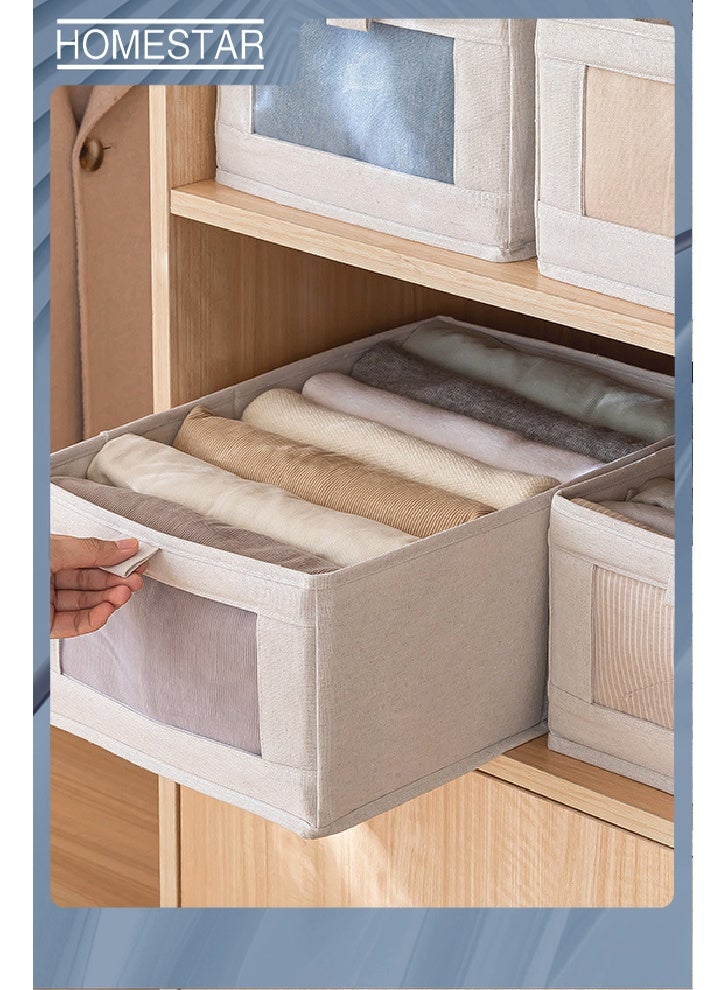 هومستر 4 حزمة الدرج منظمي وتخزين خزانة الملابس منظم ، ، خزانة قابلة للطي منظم سلالات تخزين حاويات لتنظيم الملابس جينز ألعاب الكتب الرفوف خزانة الملابس - Image 3