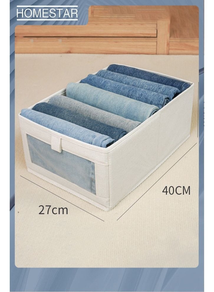 هومستر 4 حزمة الدرج منظمي وتخزين خزانة الملابس منظم ، ، خزانة قابلة للطي منظم سلالات تخزين حاويات لتنظيم الملابس جينز ألعاب الكتب الرفوف خزانة الملابس - Image 2