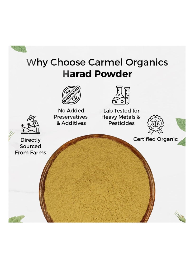 CARMEL ORGANICS Harad Haritaki Powder 340 Grams Jaivik Bharat Certified  - Image 4