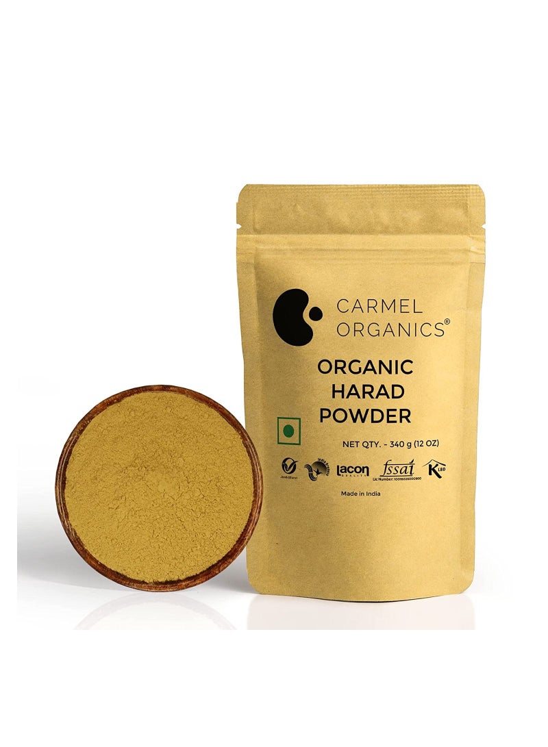 CARMEL ORGANICS Harad Haritaki Powder 340 Grams Jaivik Bharat Certified  - Image 1