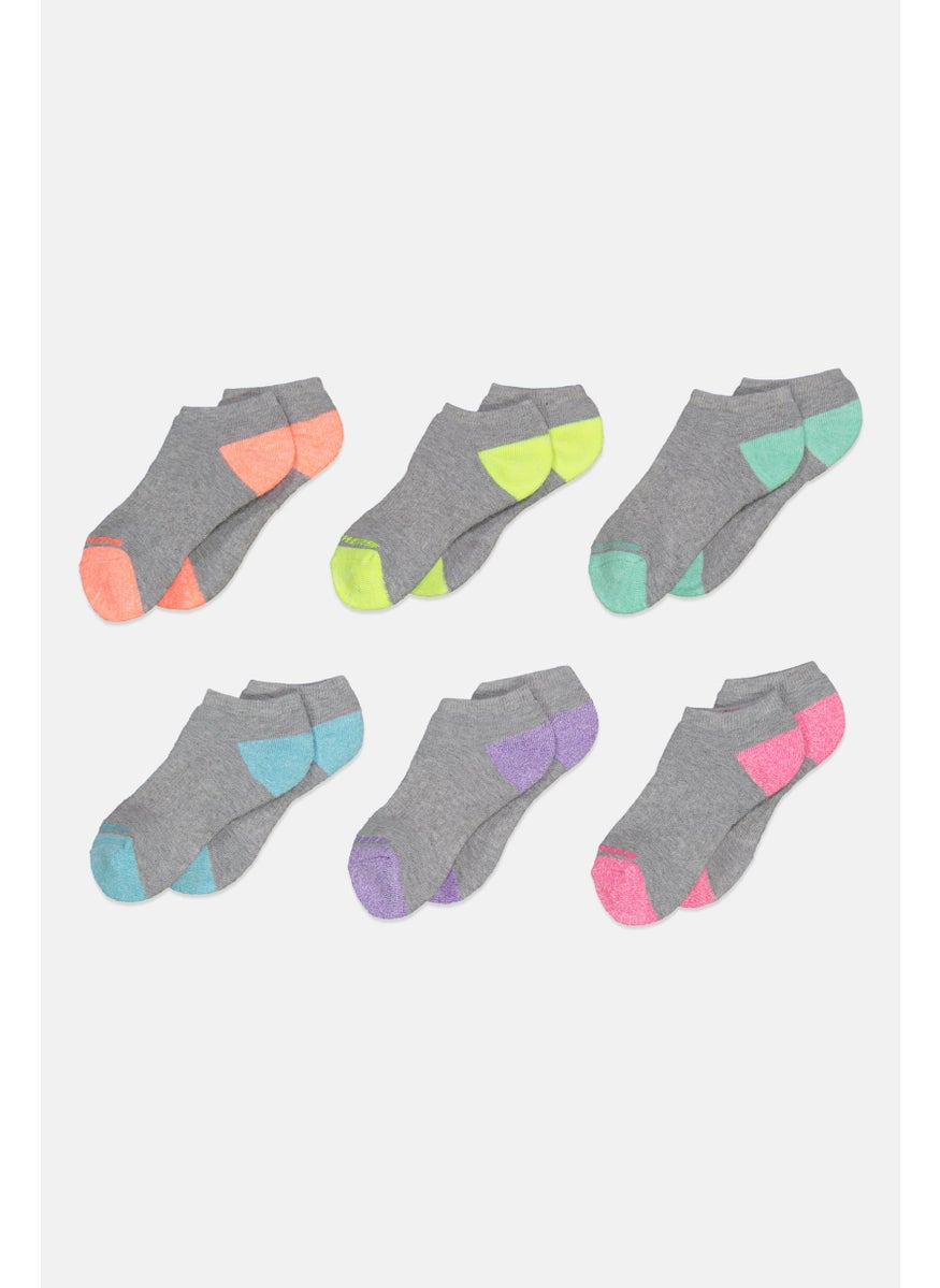 Kids Girl 6 Pairs Embroidered Logo No Show Socks, Grey Combo - pzsku/ZC3B7CACED09D24B776CCZ/45/_/1737642342/5a345eed-03bf-43f9-90ed-06ca46e8a669