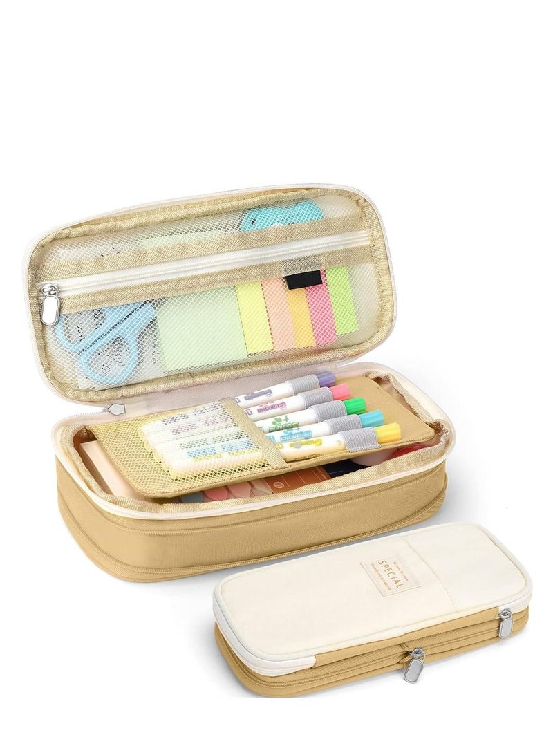 Pencil Case Expandable Pen Bag Big Capacity Storage with Zipper Large Pencil Pouch Stationery for School Supplies - Image 1