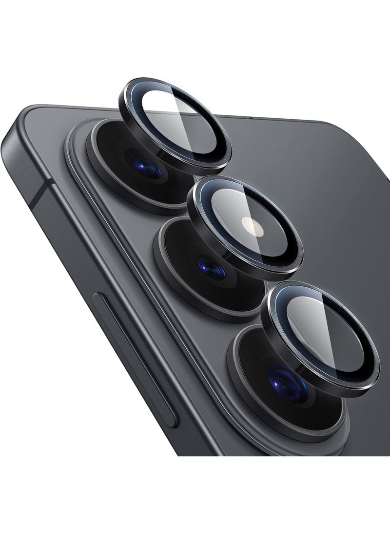 ZOOMEE Samsung Galaxy S26 Plus Camera Lens Protector, 9H Tempered Glass Metal Individual Ring Cover, Black - Image 1