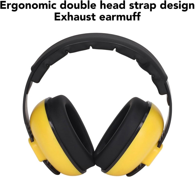 Noise Blocking Earmuffs Comfortable Wearing Hearing Protection NRR 31DB Yellow for Children 0-3 Years Old, Suitable for Sports Events and Woodworking Projects - Image 3