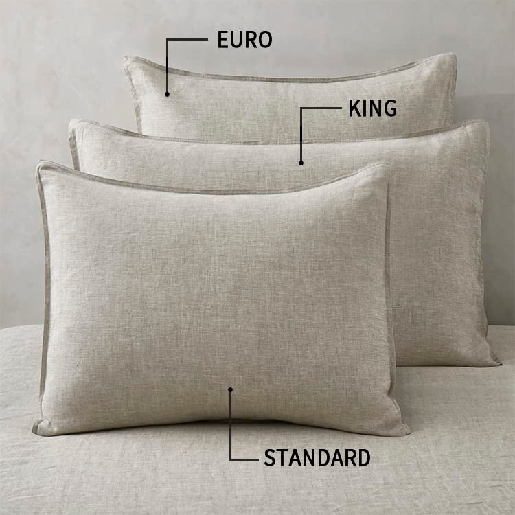 ATLINIA 100% Linen Pillowcases Set of 2, King Size 20" x 36" Pillow Case, Linen Pillow Sham - Image 2