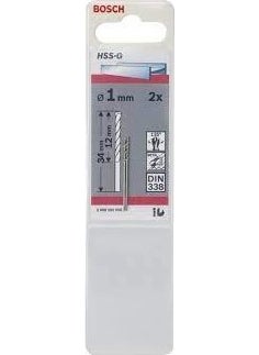 BOSCH Hss-G 1 mm 2-pack Ground Metal Drill Bit 2608585906 