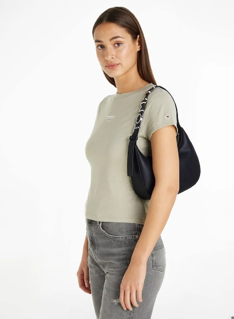 TOMMY JEANS Women's Bold Logo Shoulder Handbags -  Polyurethane, Black