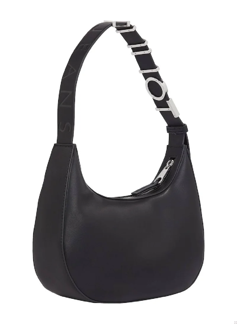 TOMMY JEANS Women's Bold Logo Shoulder Handbags -  Polyurethane, Black