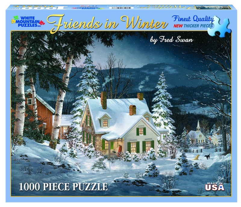 White Mountain Puzzles Friends in Winter - 1000 Piece Jigsaw Puzzle - Image 2