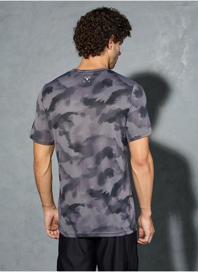 Technosport Men Camouflage Printed Round Neck Regular Fit T-Shirt  - Image 3