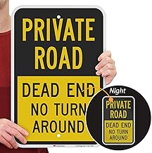SmartSign SmartSign "Private Road - Dead End, No Turn Around" Sign | 12" x 18" 3M Engineer Grade Reflective Aluminum - Image 1
