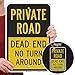 SmartSign SmartSign "Private Road - Dead End, No Turn Around" Sign | 12" x 18" 3M Engineer Grade Reflective Aluminum - Image 2
