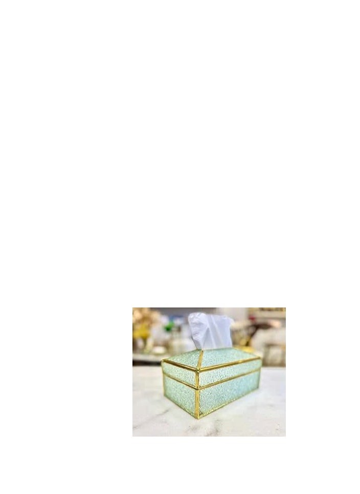 Spaceshoop Decorative Tissue Box Holder, Stylish Glass Napkin Storage Box Pumping Paper Dispenser Facial Tissue Holder for Dresser Bathroom Bedroom Home Office Car Restaurant  - Image 3