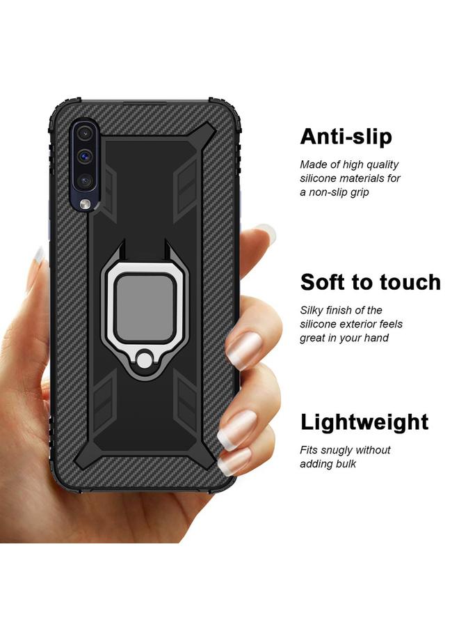 S-TOP Case For Galaxy A50 Carbon Fiber Protective Case with 360 Degree Rotating Ring Holder - Image 5