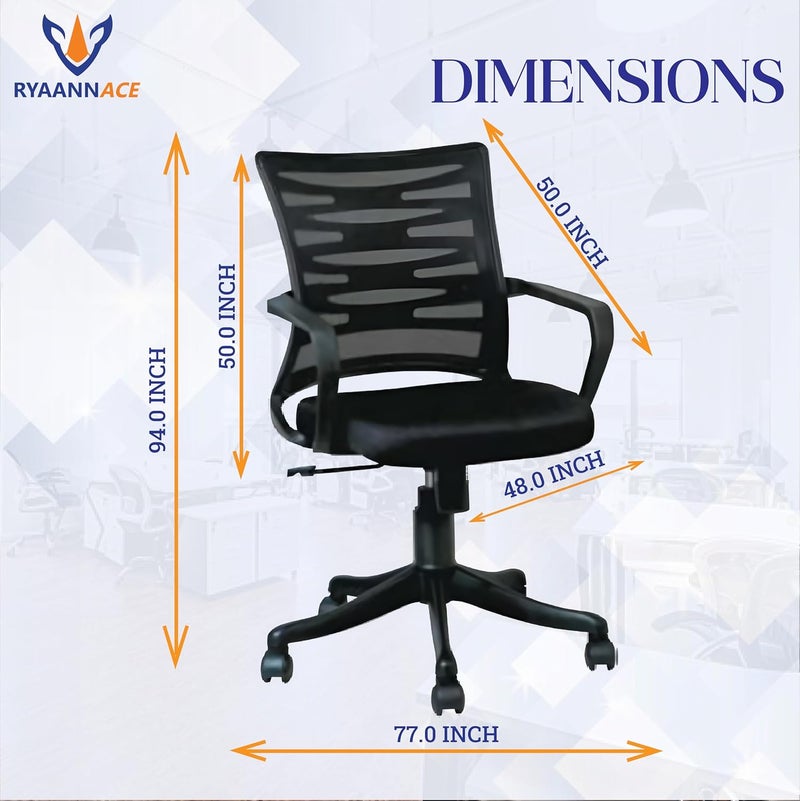RYAANN ACE RYAANN ACE Office Chairs Ergonomic Executive Office Boss Chair Adjustable Tilt Angle Computer Desk Chair Thick Form Cushion Heavy Duty Meal Base Long Hour Sitting ComfortBlack RA986 - Image 2