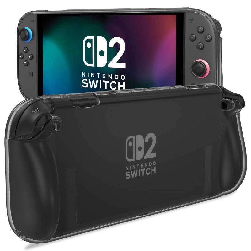 ProCase Protective Cover for Nintendo Switch 2 2025, Case with Ergonomic Grip, Shell for Switch 2, Soft TPU Protector Accessories, Anti-Scratch, Easy to Install -Transparent Black - Image 1