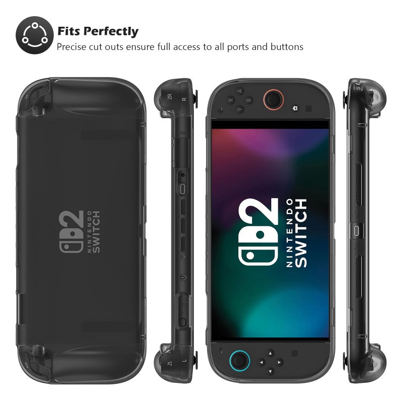ProCase Protective Cover for Nintendo Switch 2 2025, Case with Ergonomic Grip, Shell for Switch 2, Soft TPU Protector Accessories, Anti-Scratch, Easy to Install -Transparent Black - Image 5